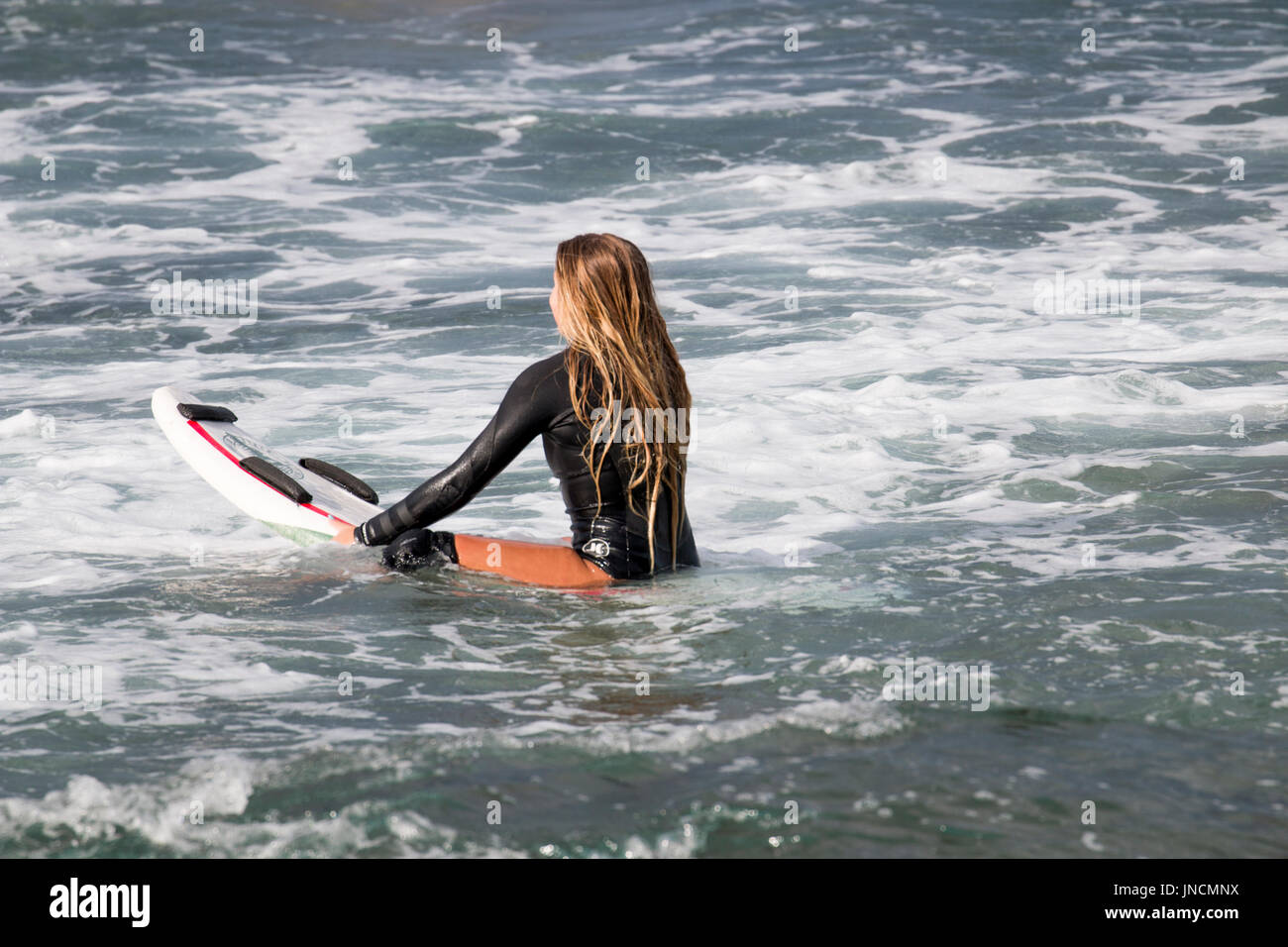 Australian surfer girl in Sydney at the beach with surfboard surfing in the ocean,Sydney,Australia Stock Photo Alamy