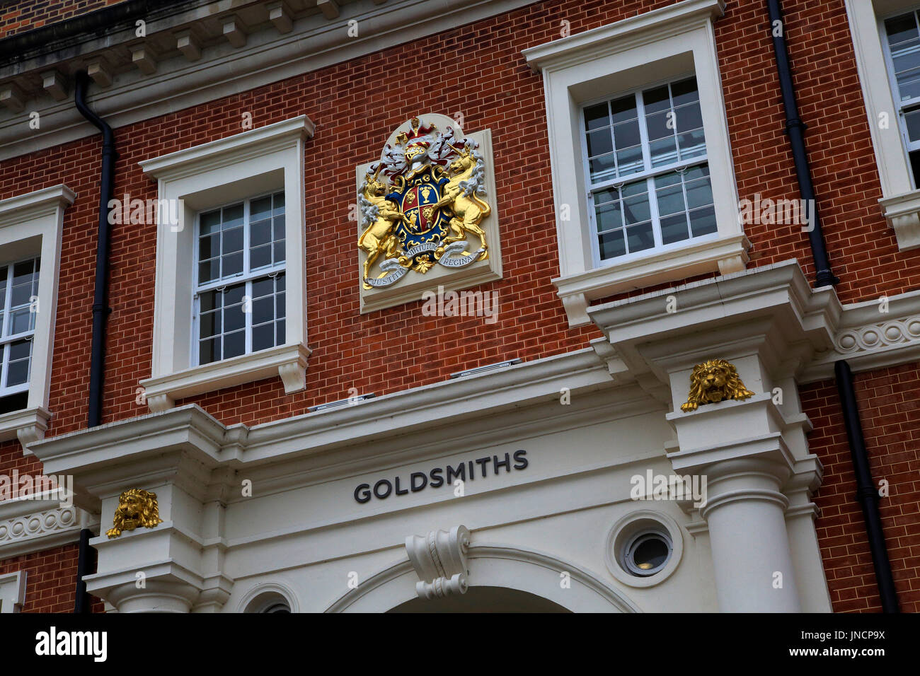 Heraldic Coat of Arms, Goldsmiths college building, University of London, England, UK Stock Photo