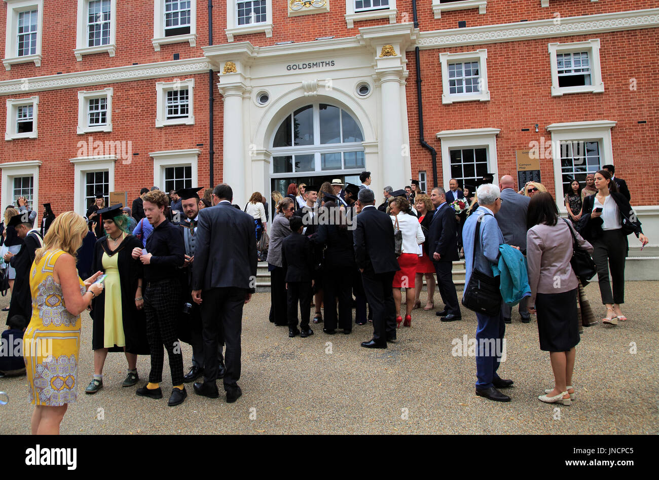 People at graduation ceremony, Goldsmiths college building, University of London, England, UK Stock Photo