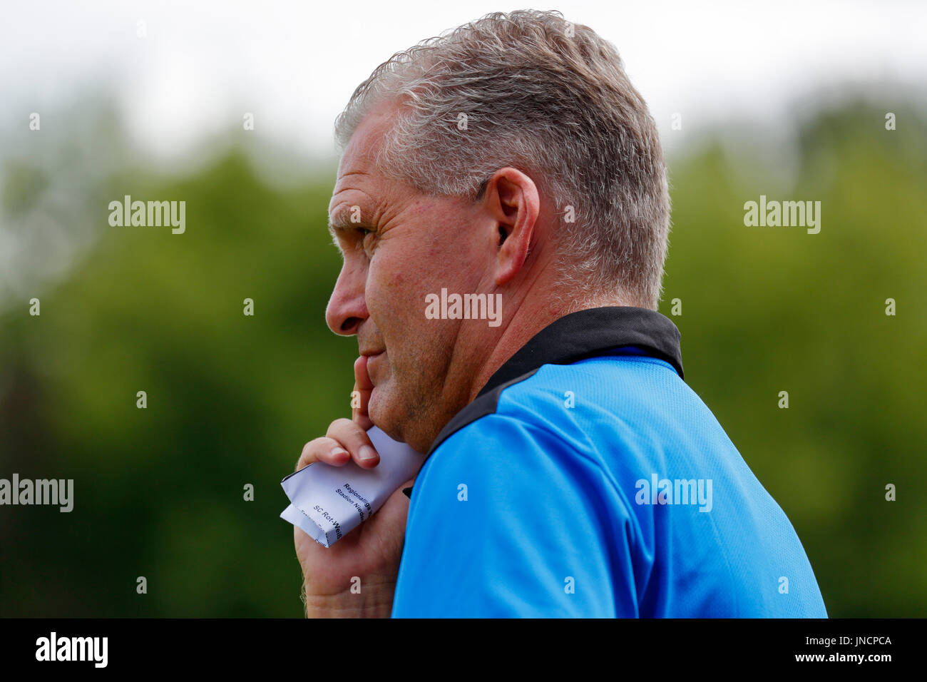 sports,football,Regional League West,2017/2018,Rot Weiss Oberhausen vs SV Westfalia Rhynern 2:1,Stadium Niederrhein in Oberhausen,head coach Holger Wortmann (Rhynern) Stock Photo