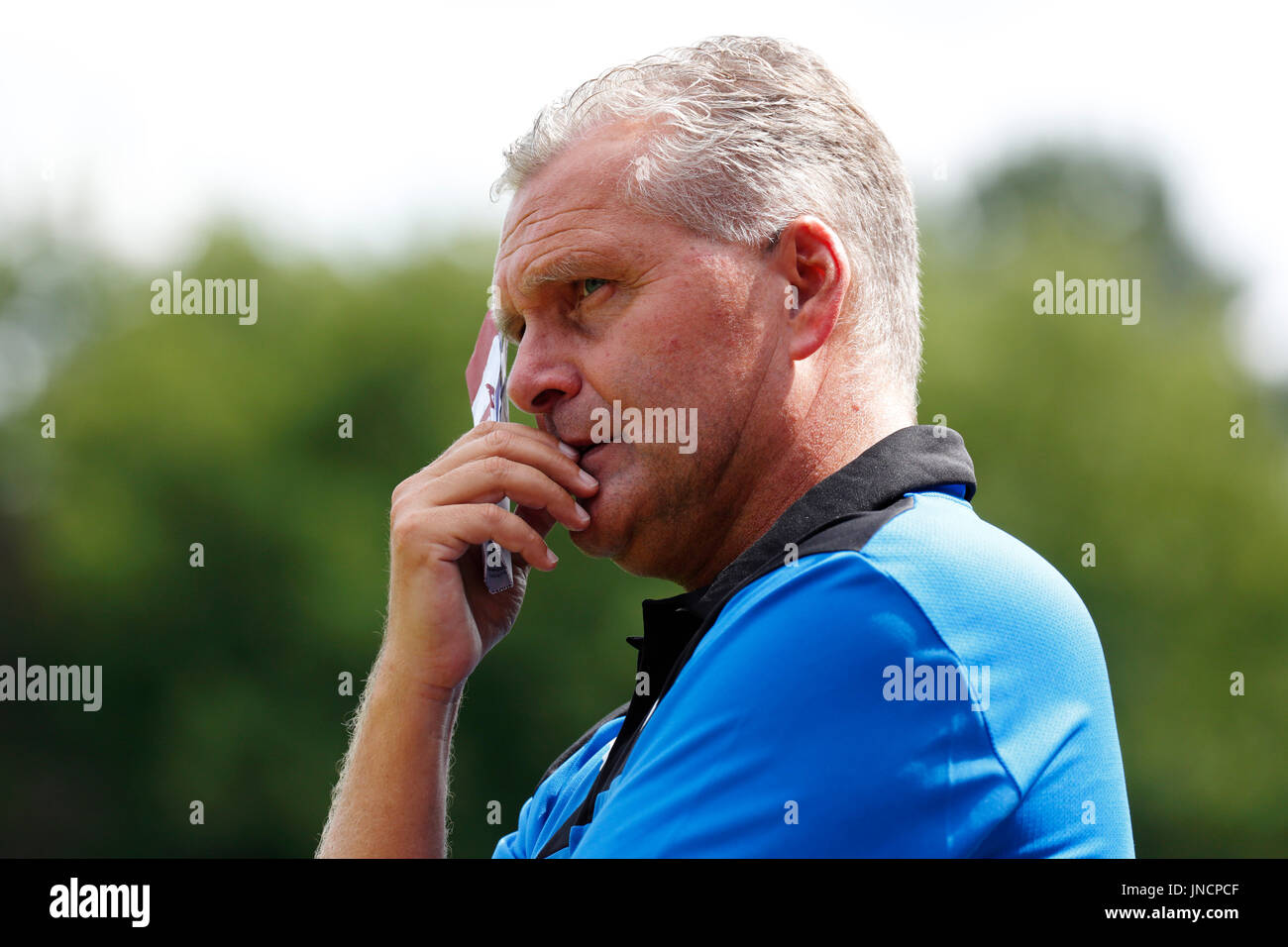 sports,football,Regional League West,2017/2018,Rot Weiss Oberhausen vs SV Westfalia Rhynern 2:1,Stadium Niederrhein in Oberhausen,head coach Holger Wortmann (Rhynern) Stock Photo