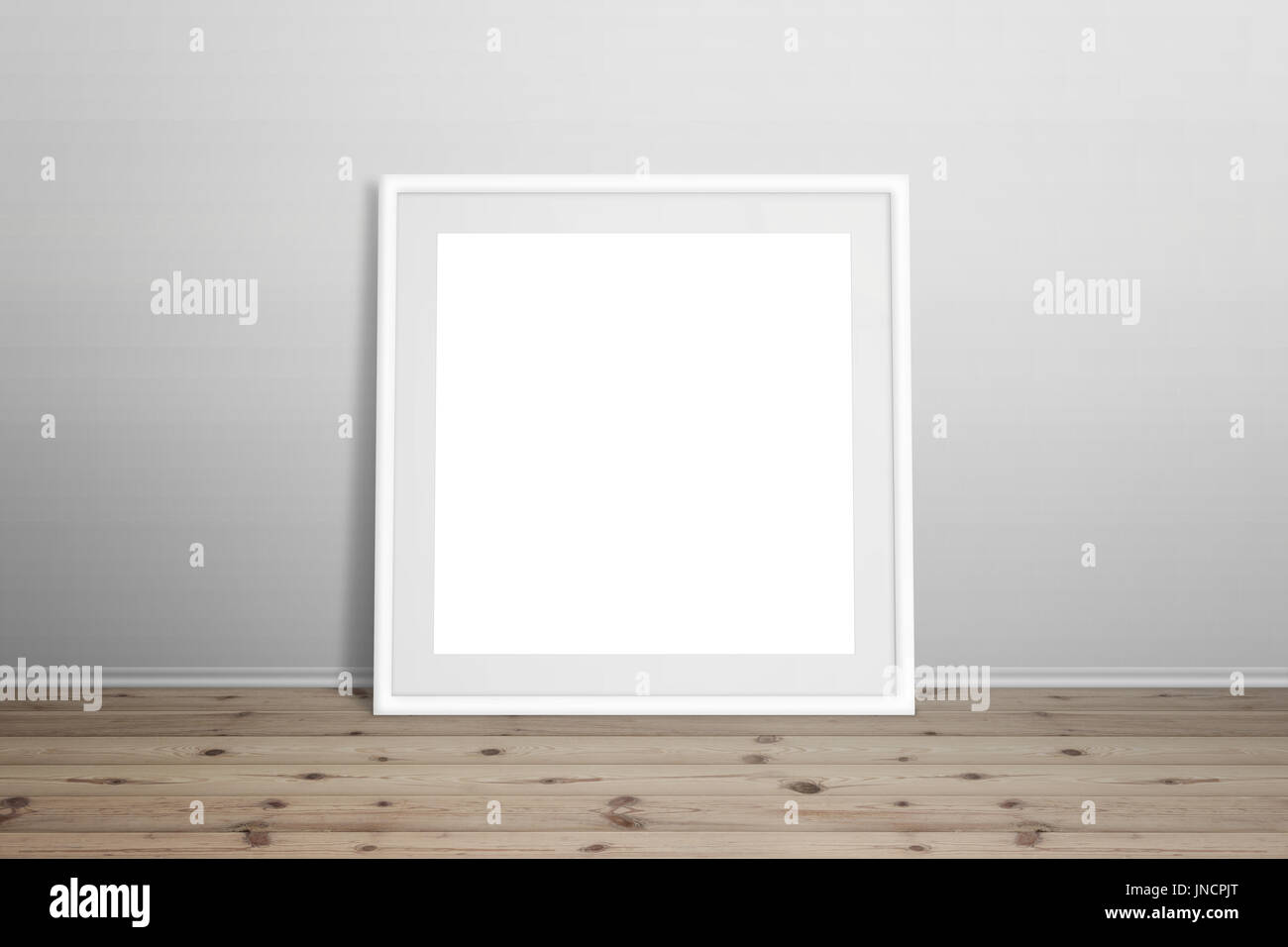 White picture frame mockup. Isolated frame for art, design presentation. Frame leaning on white