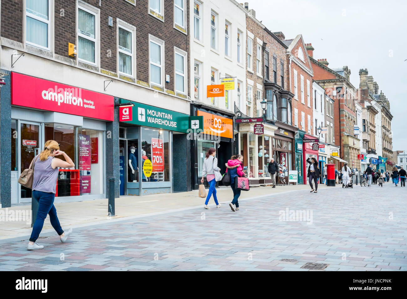 High Row pedestrianised shopping centre in the town centre Darlington