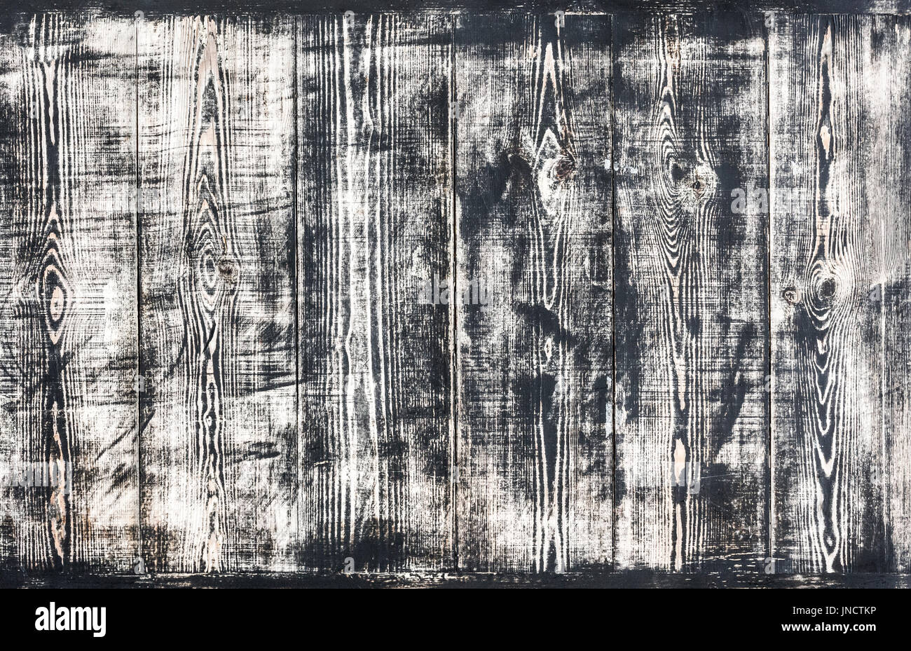 Black and white wooden background, scratched wood texture Stock Photo