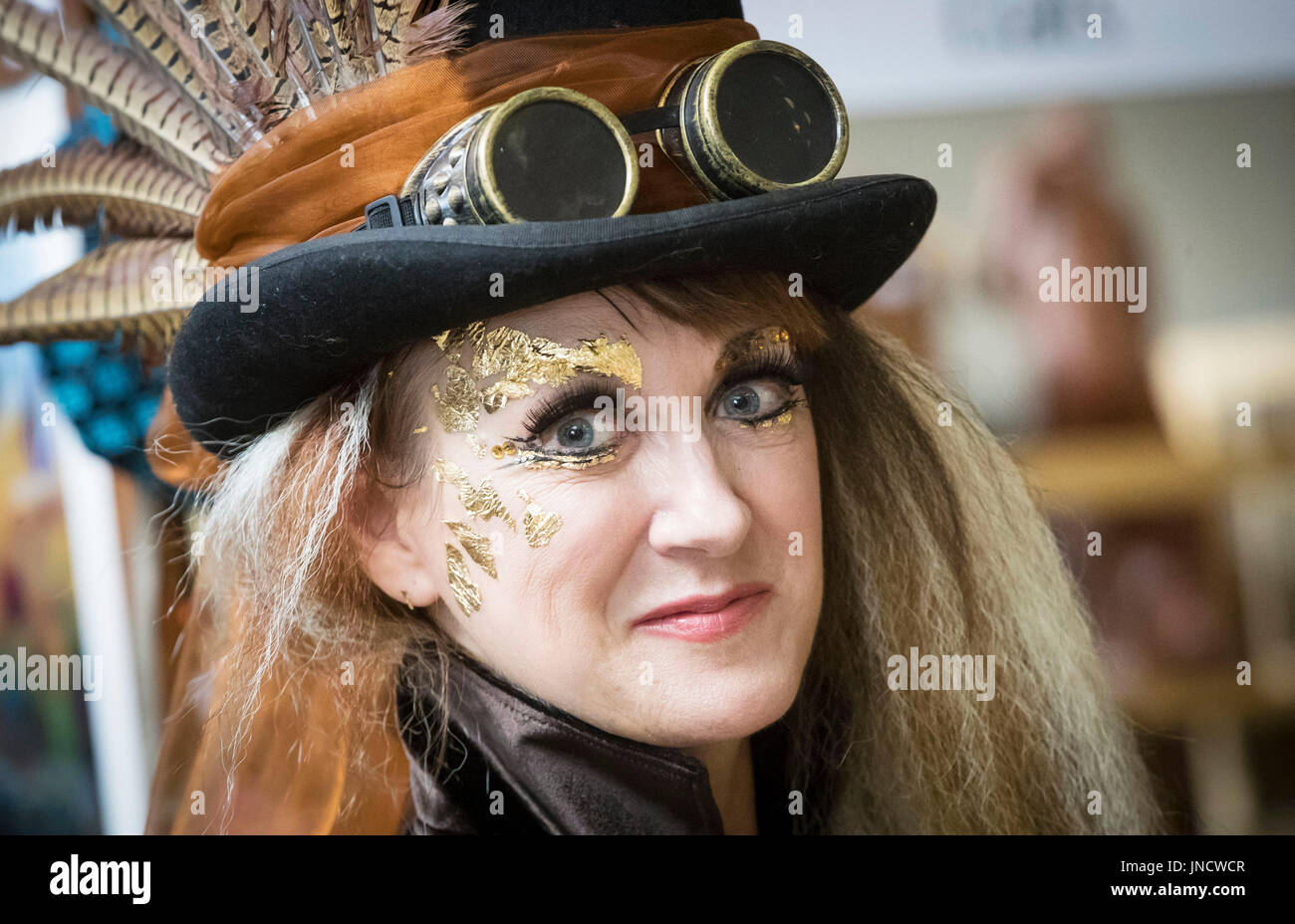Joanna Martin attends the Whitby Steampunk Weekend in Whitby, Yorkshire. Stock Photo