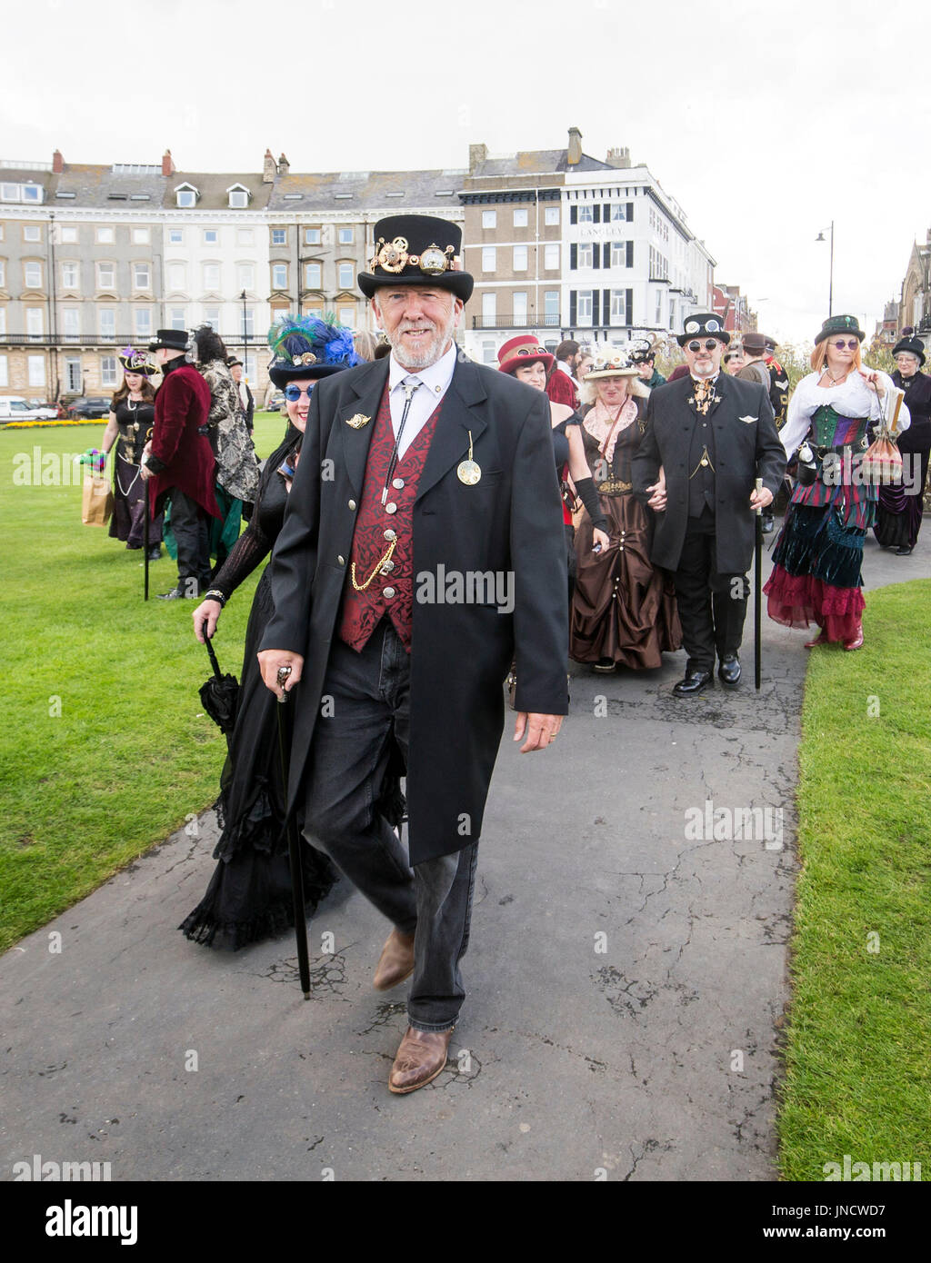 People in costume attend the Whitby Steampunk Weekend in Whitby, Yorkshire. Stock Photo