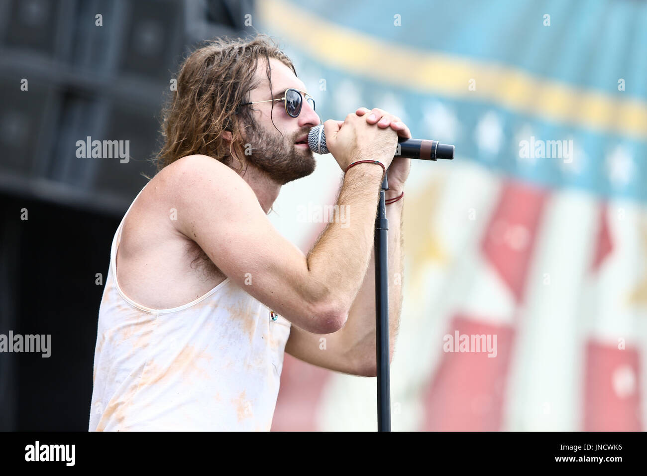 Ryan Hurd Performs at 2017 Country Thunder Music Festival on July 22, 2017 in Twin Lakes, Wisconsin Stock Photo