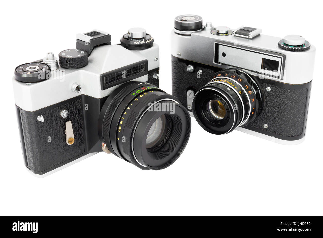 Warsaw, Poland February 02, 2017 Two retro film photo cameras