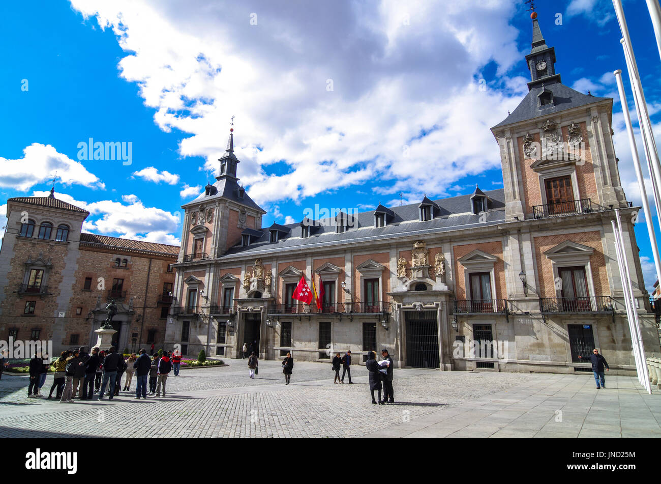 Image from the plaza de la villa in Madrid the capital of Spain Stock Photo