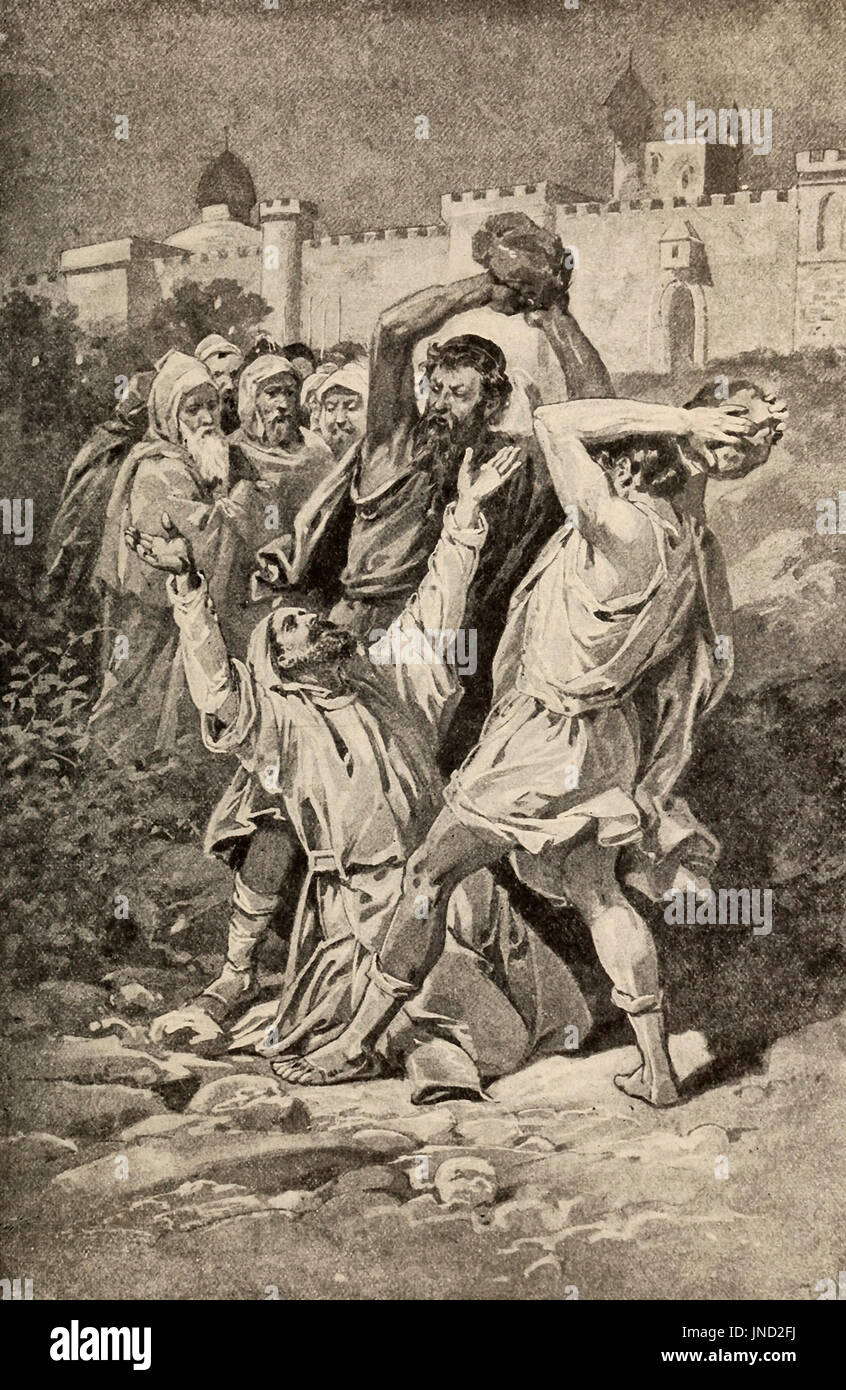 St Stephen is stoned to death Stock Photo