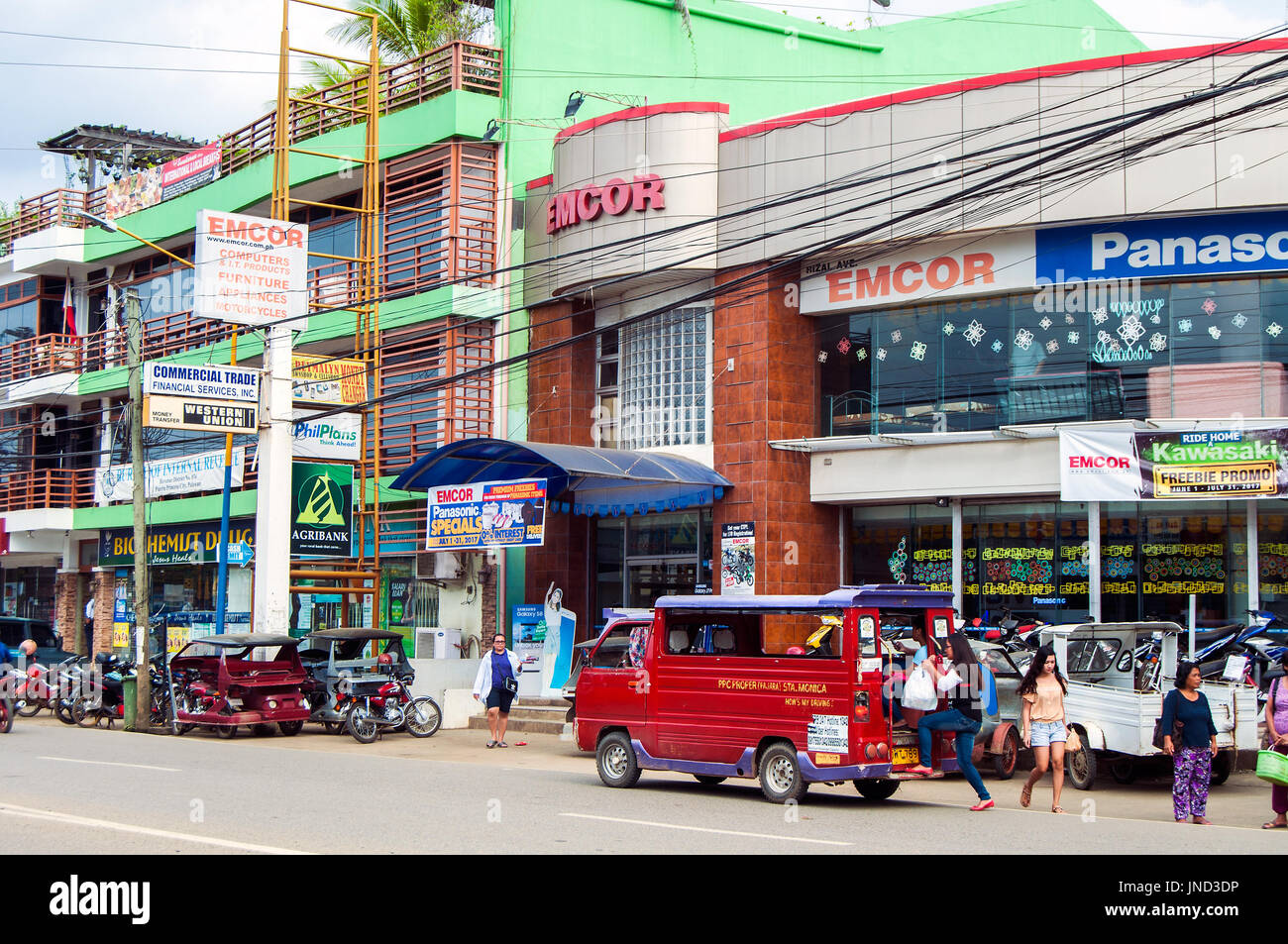 Street scene, Rizal Avenue, Puerto Princesa, Palawan, Philippines Stock Photo