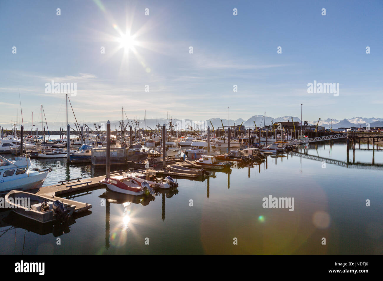 Boats in the Harbor, Homer Spit, Homer, Alaska, USA Stock Photo Alamy