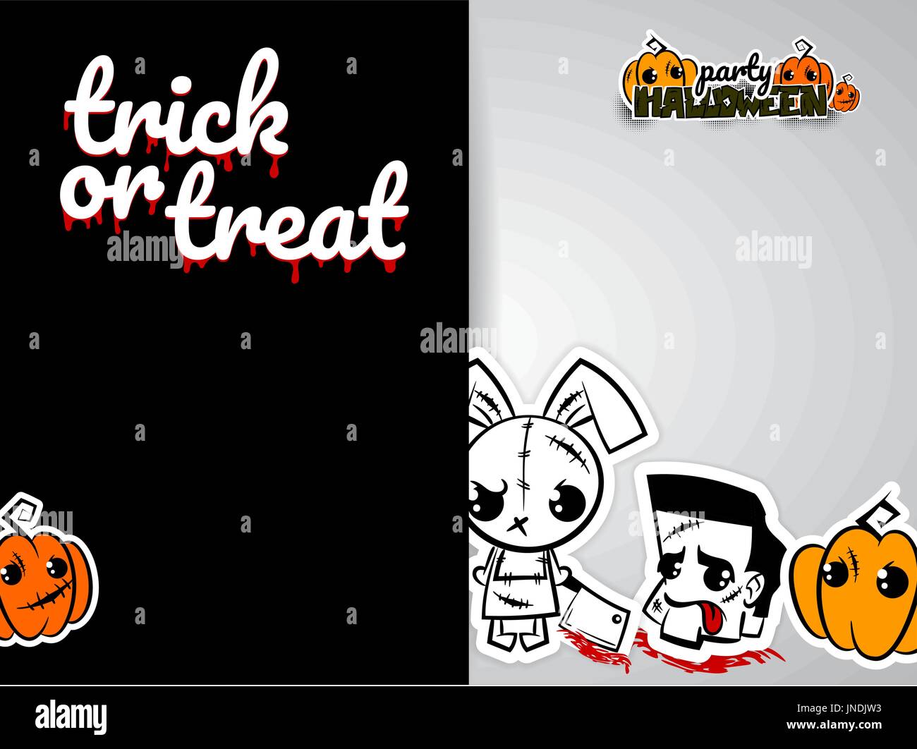 Helloween evil bunny voodoo doll pop art comic Stock Vector