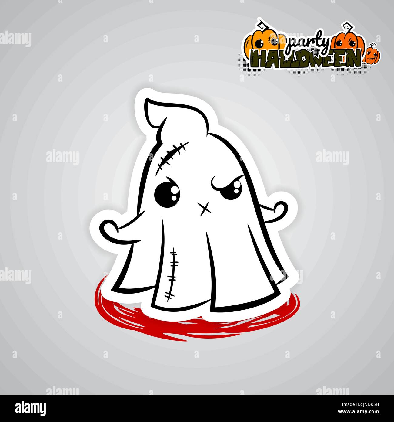 Helloween evil ghost voodoo doll pop art comic Stock Vector