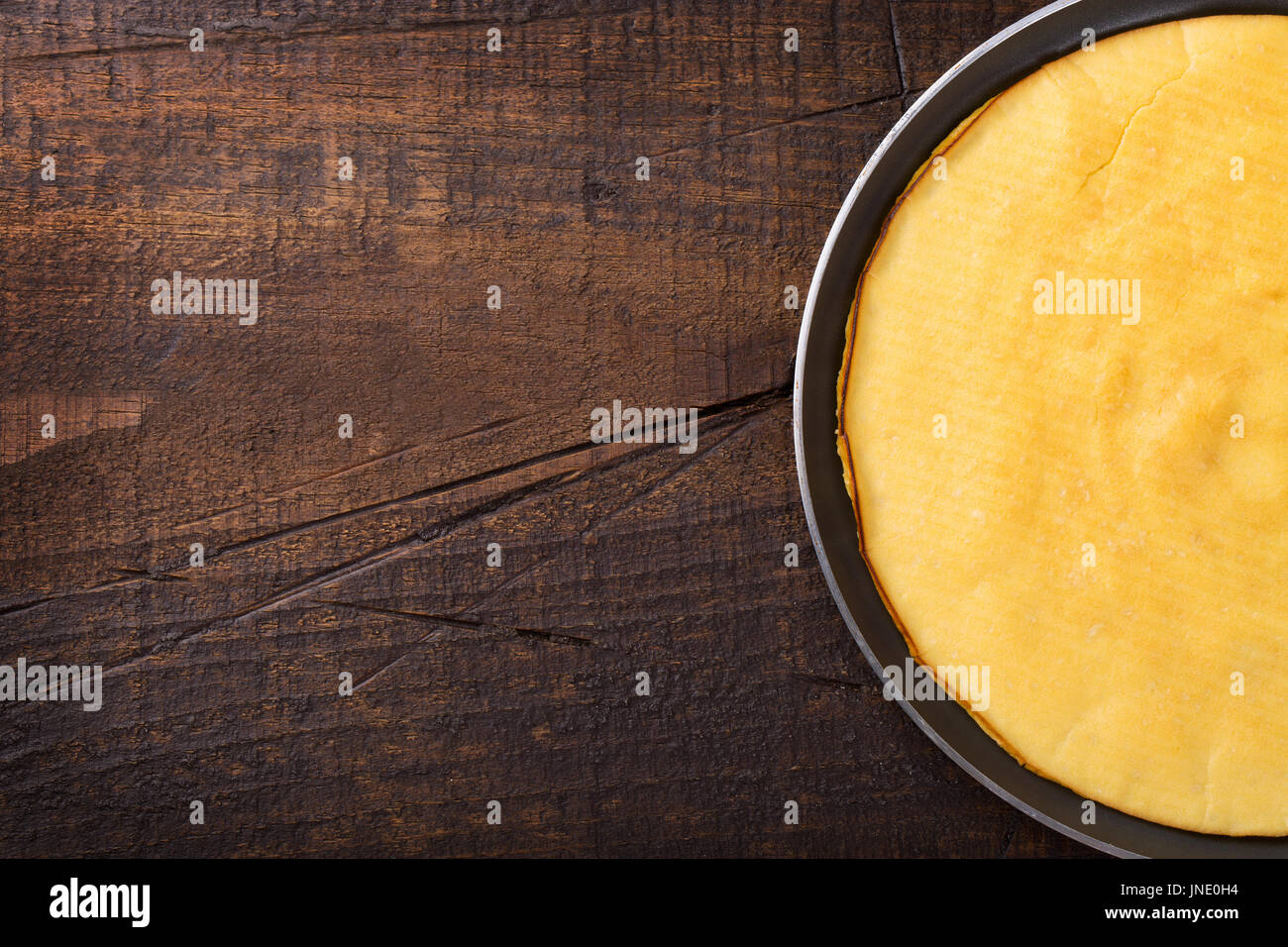 Cooking crepioca pancake of cassava (tapioca) glutenfree on wooden
