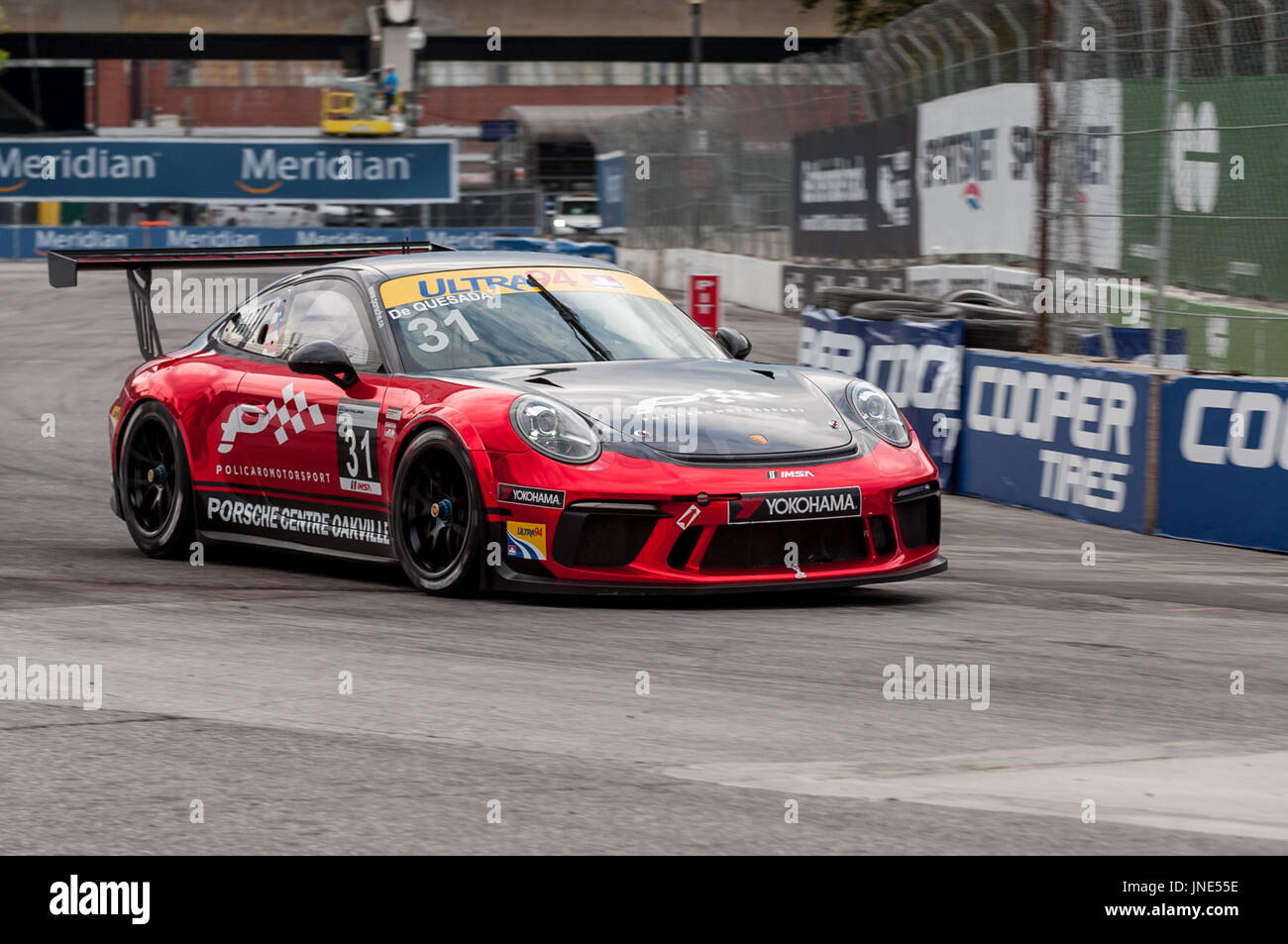 TORONTO, ON - JULY 16: Car during the Porsche Ultra 94 GT3 Cup Challenge Race at Exhibition Place in Toronto, ON, Canada on July 16 2017 Stock Photo
