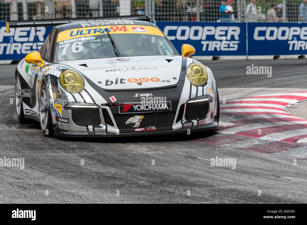 TORONTO, ON - JULY 16: Car during the Porsche Ultra 94 GT3 Cup Challenge Race at Exhibition Place in Toronto, ON, Canada on July 16 2017 Stock Photo