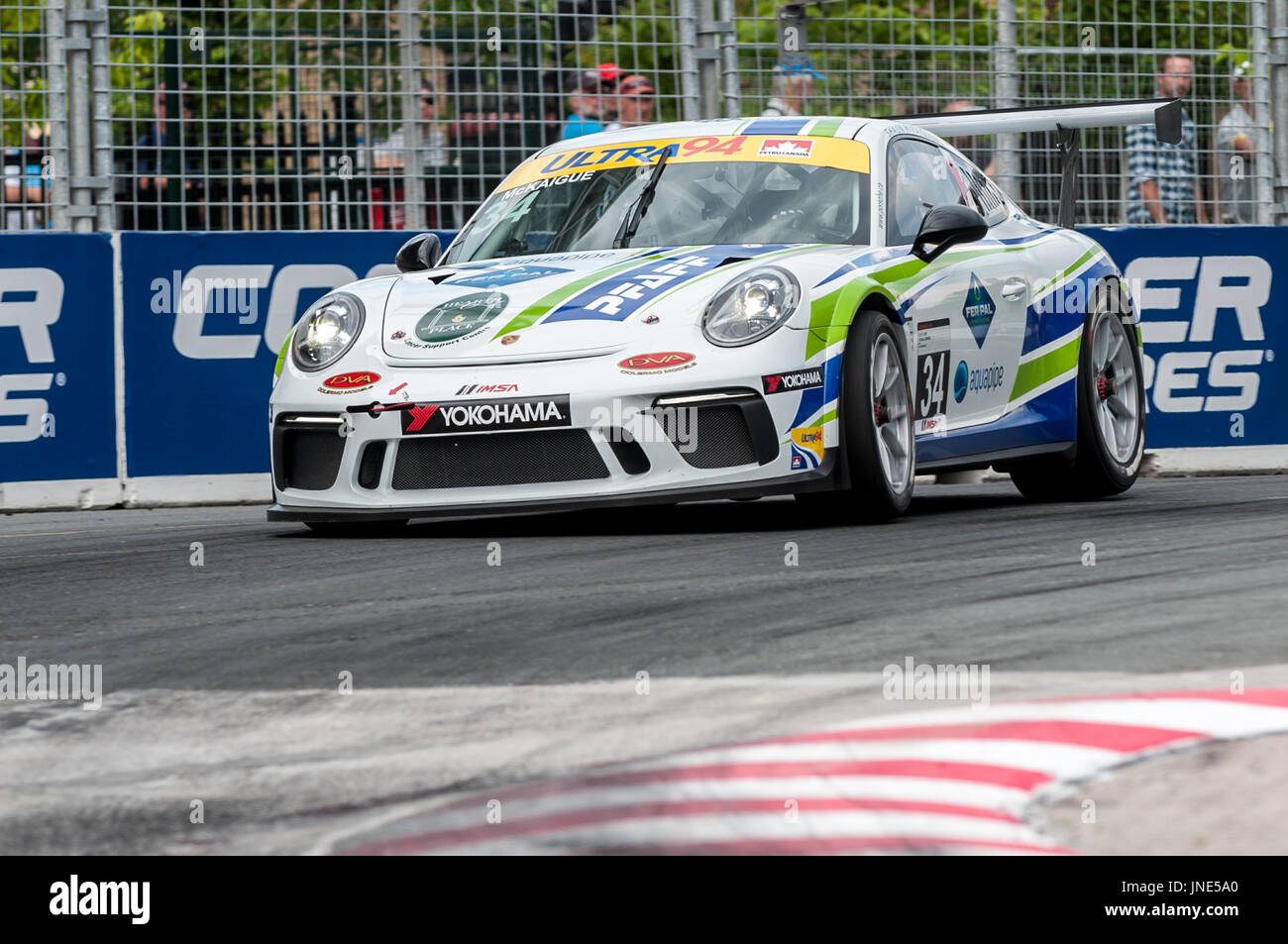 TORONTO, ON - JULY 16: Car during the Porsche Ultra 94 GT3 Cup Challenge Race at Exhibition Place in Toronto, ON, Canada on July 16 2017 Stock Photo