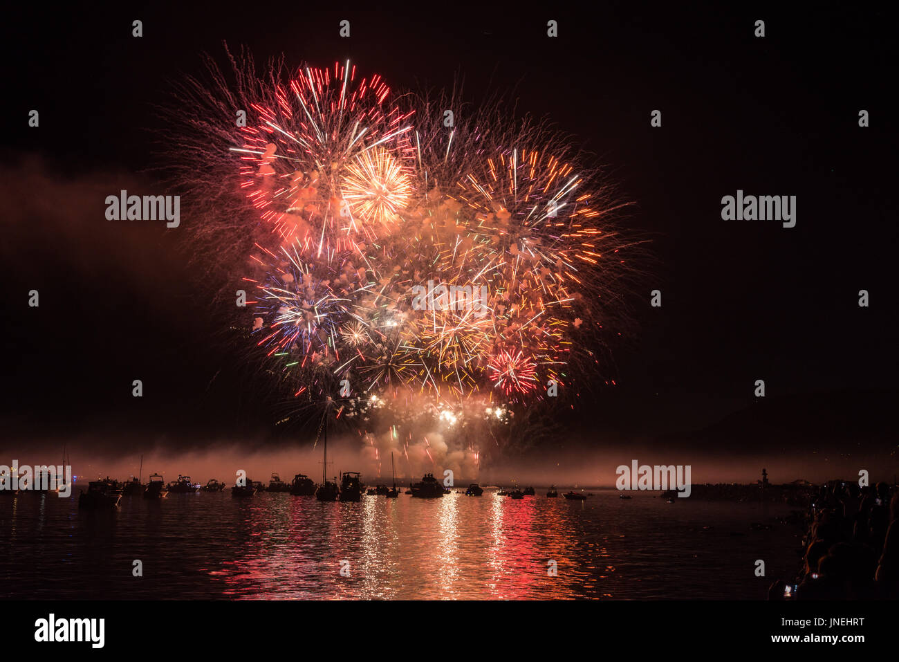 Vancouver, Canada. 29th July, 2017. Fireworks prepared by the country of Japan for BC's largest live event called "Honda Celebration of Light". English Bay, Vancouver, BC. Credit: Lukasz Lawreszuk/Alamy Live News Stock Photo