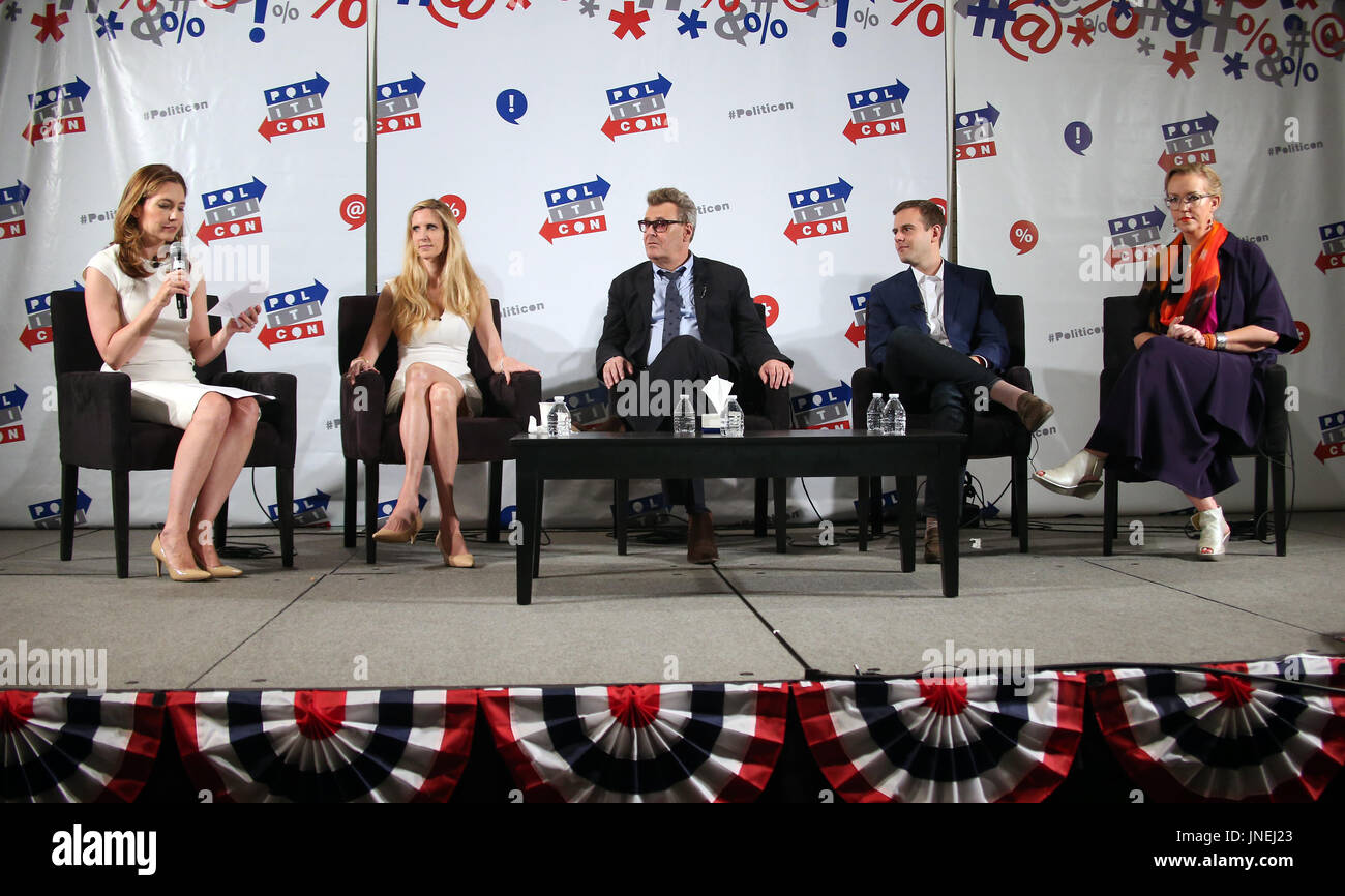 PASADENA, CA - JULY 29: Evan Ryan, Ann Coulter, Greg Proops, Guy Benson, Xeni Jardin, At Politicon 2017 - Day 1 At Pasadena Convention Center In California on July 29, 2017. Credit: FS/MediaPunch Stock Photo