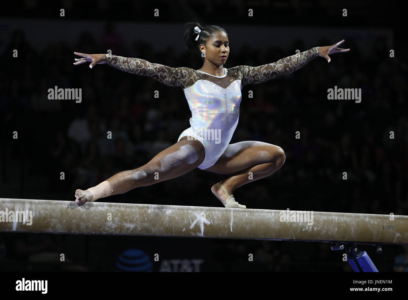 July 29, 2016: Gymnast Jordan Chiles competes in the senior competition ...