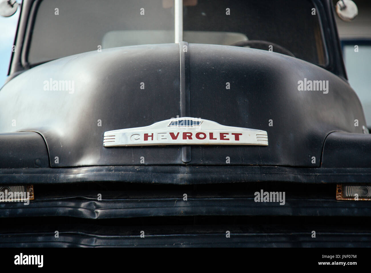 Oldtimer, Car, Homer Spit, Homer, Kenai Peninsula, Alaska, USA Stock