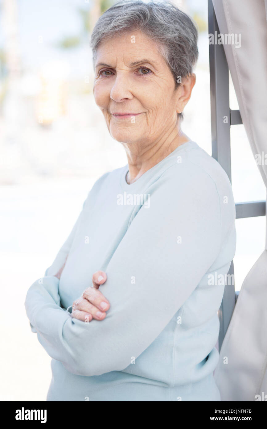 Healthy Elderly Mature Woman Stock Photo