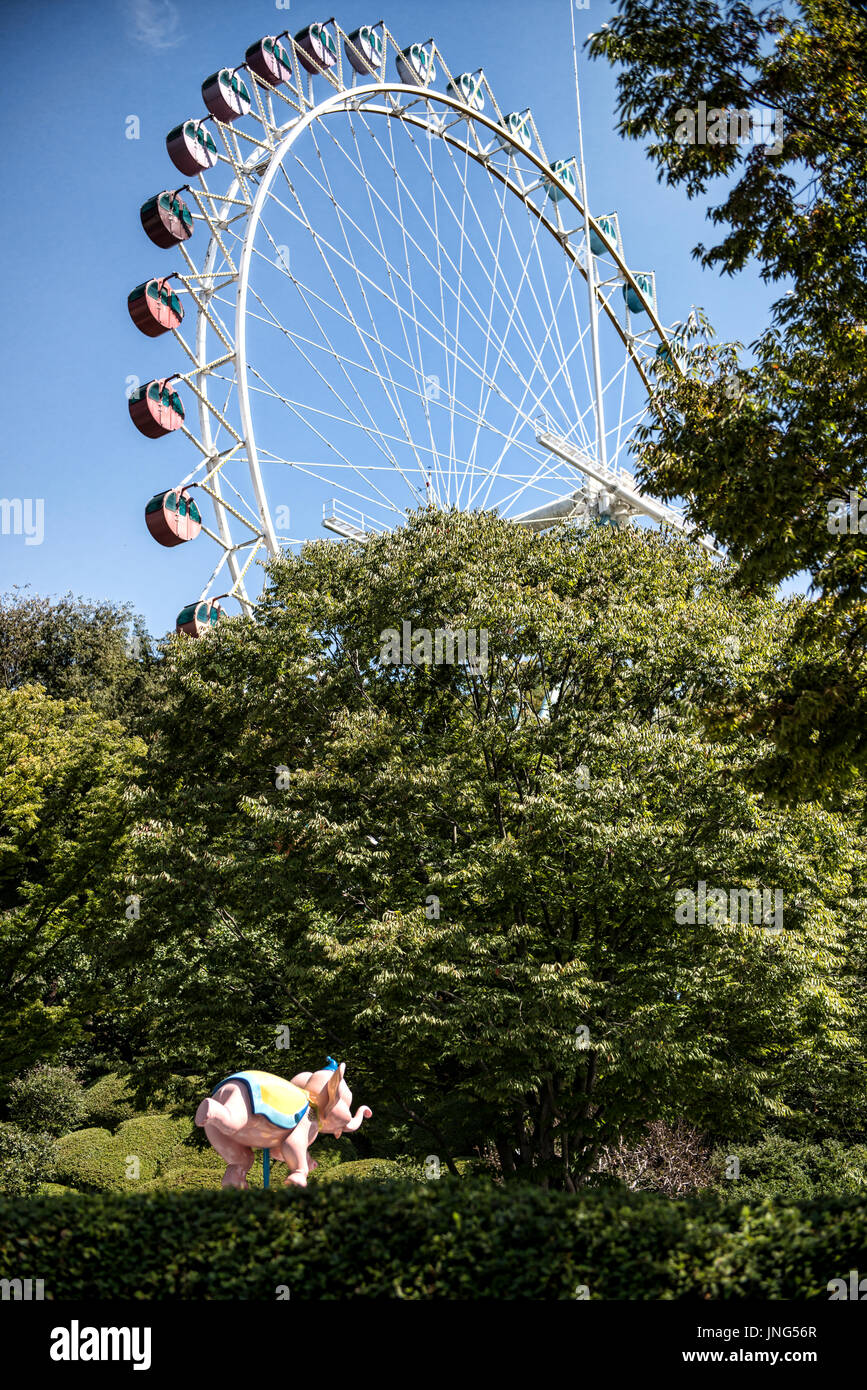 Seoul, South Korea - September 26, 2013 : The Architecture and unidentified tourists are in Everland Resort, Yongin City, South Korea, on September 26 Stock Photo