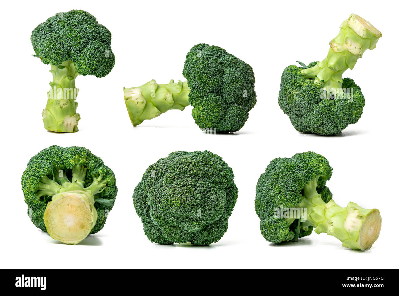 collection of broccoli cabbage isolated on white background Stock Photo