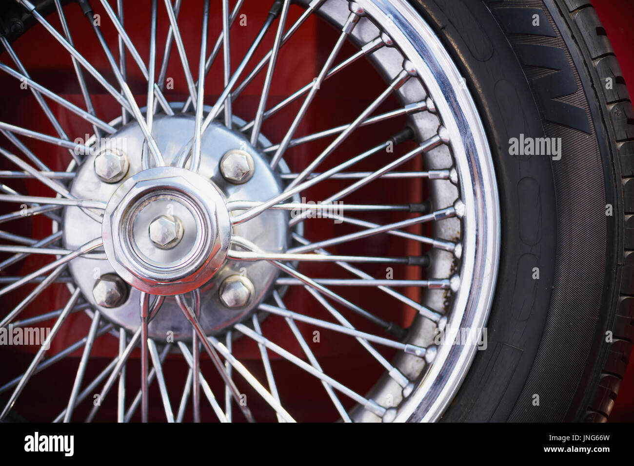 Luxury Antique Car Wheel from Car Show Stock Photo - Alamy