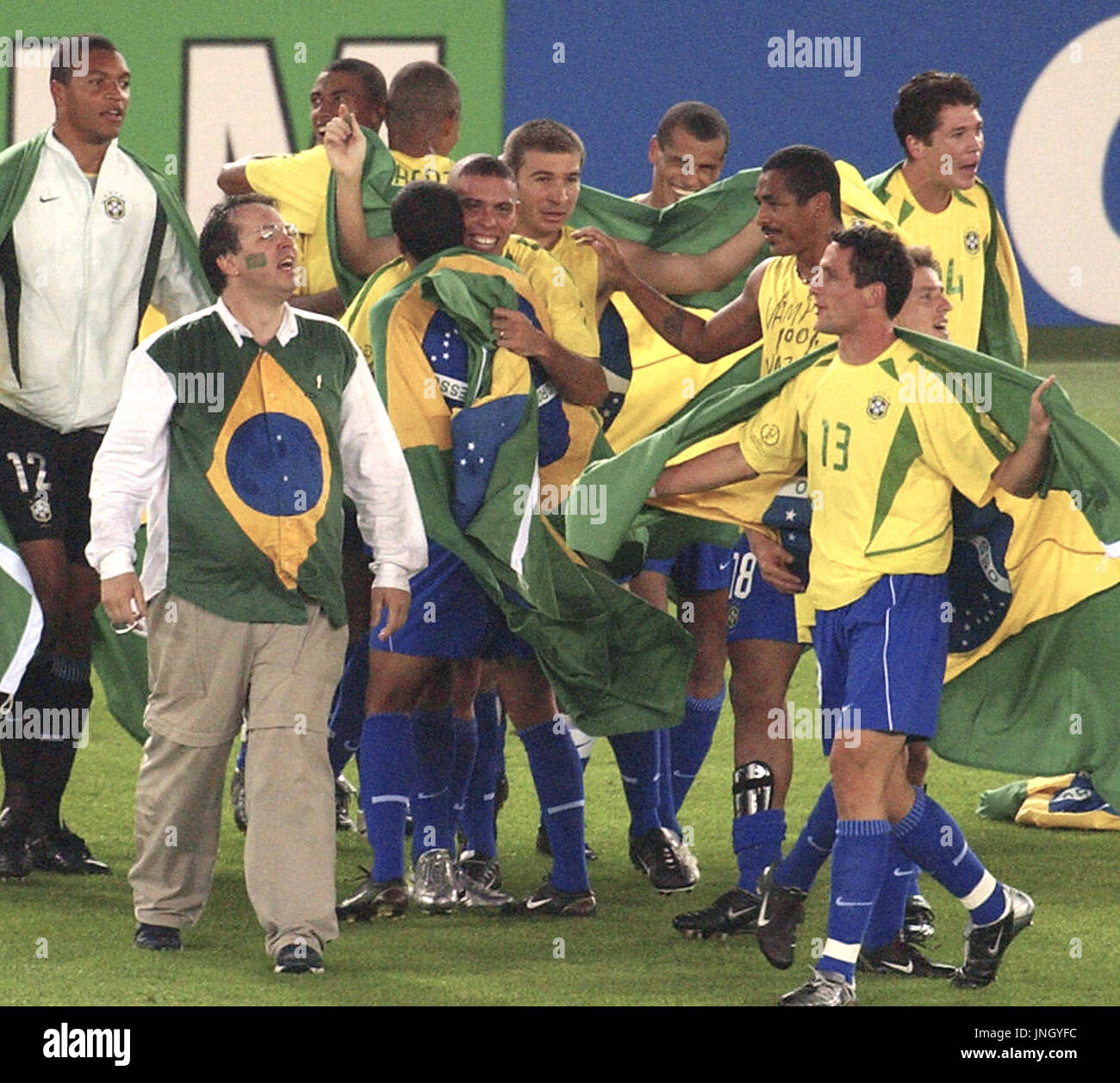 YOKOHAMA, Japan Brazil players rejoice after beating Germany 20 in