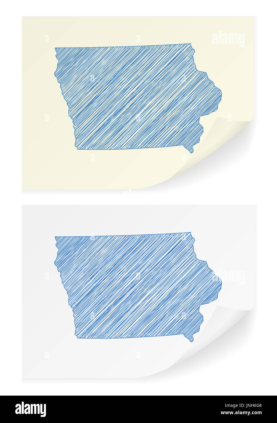 Iowa scribble map on a white background Stock Photo - Alamy