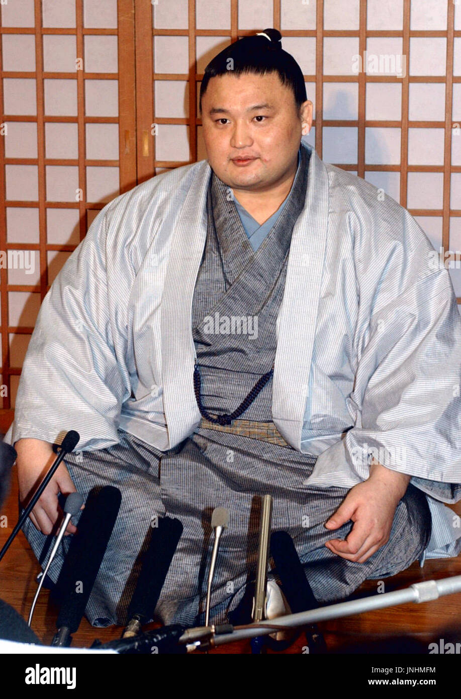 TOKYO, Japan - Yokozuna Takanohana speaks to reporters in Tokyo on Dec ...