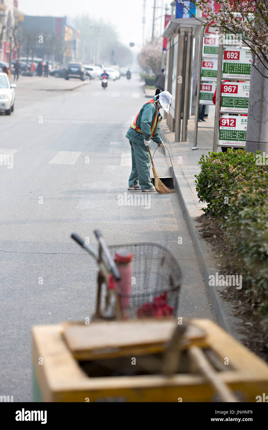 Chinese street cleaning hires stock photography and images Alamy