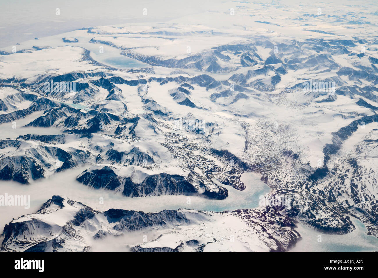 Aerial ice lake snowy mountains hi-res stock photography and images - Alamy