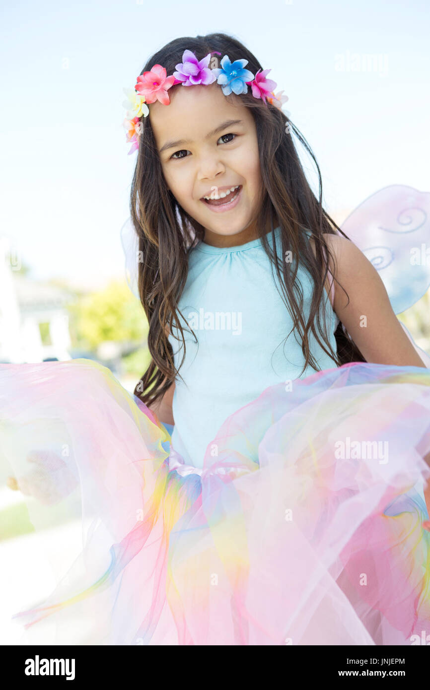 Cute little girl dressed up as a fairy Stock Photo - Alamy