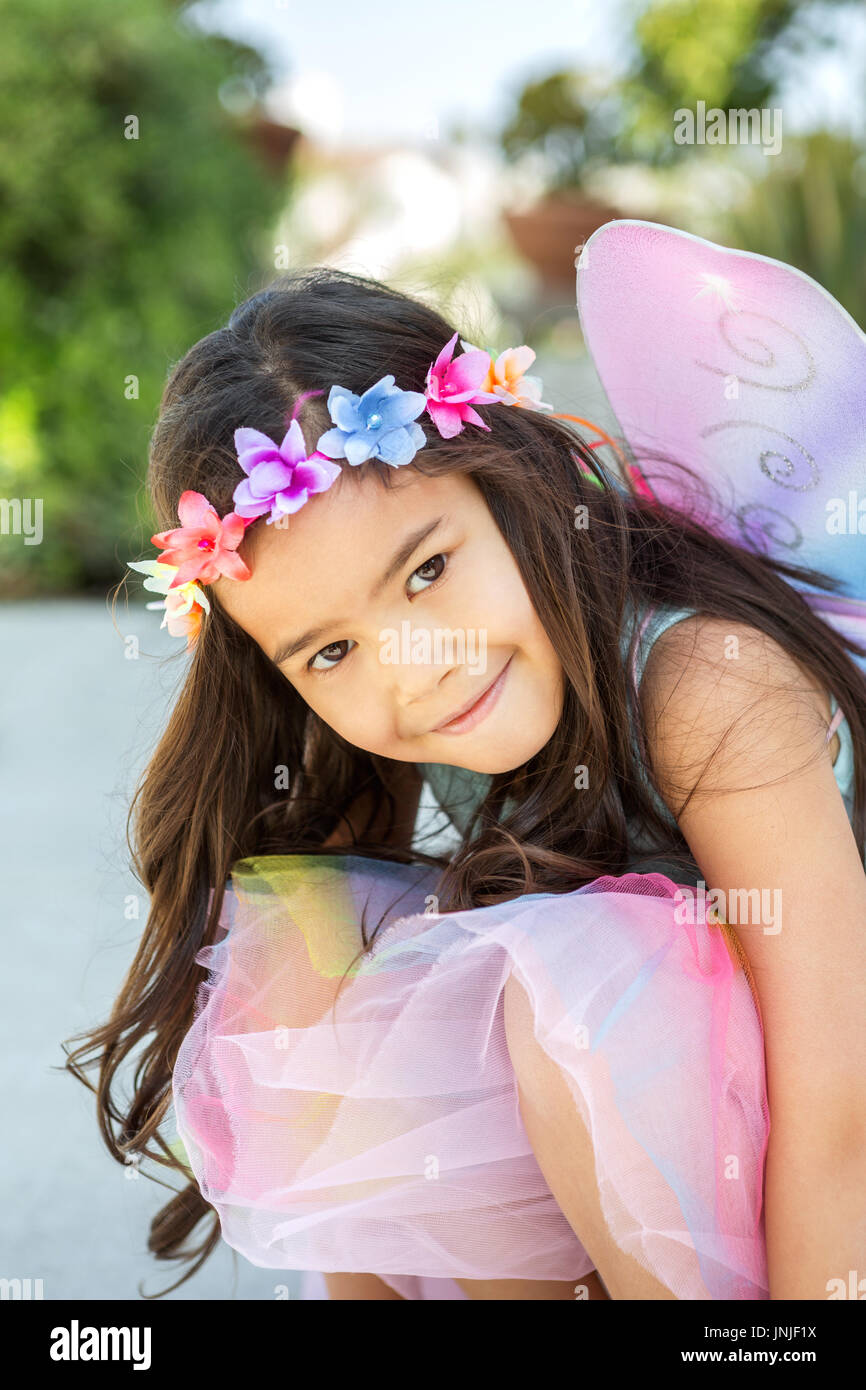 Cute little girl dressed up as a fairy Stock Photo - Alamy
