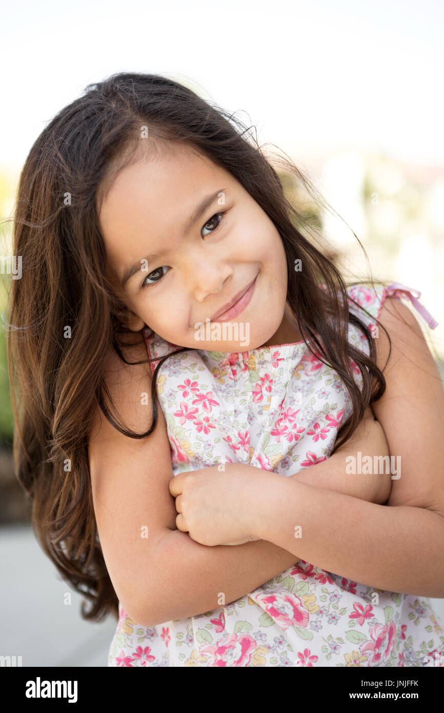Cute little girl smiling and happy, Stock Photo