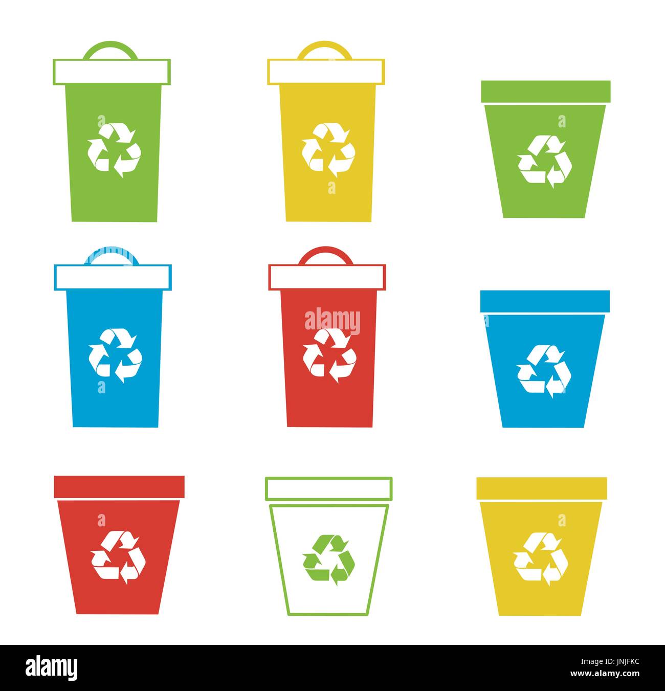 Set of recycling bins vector illustration Stock Vector Image & Art Alamy