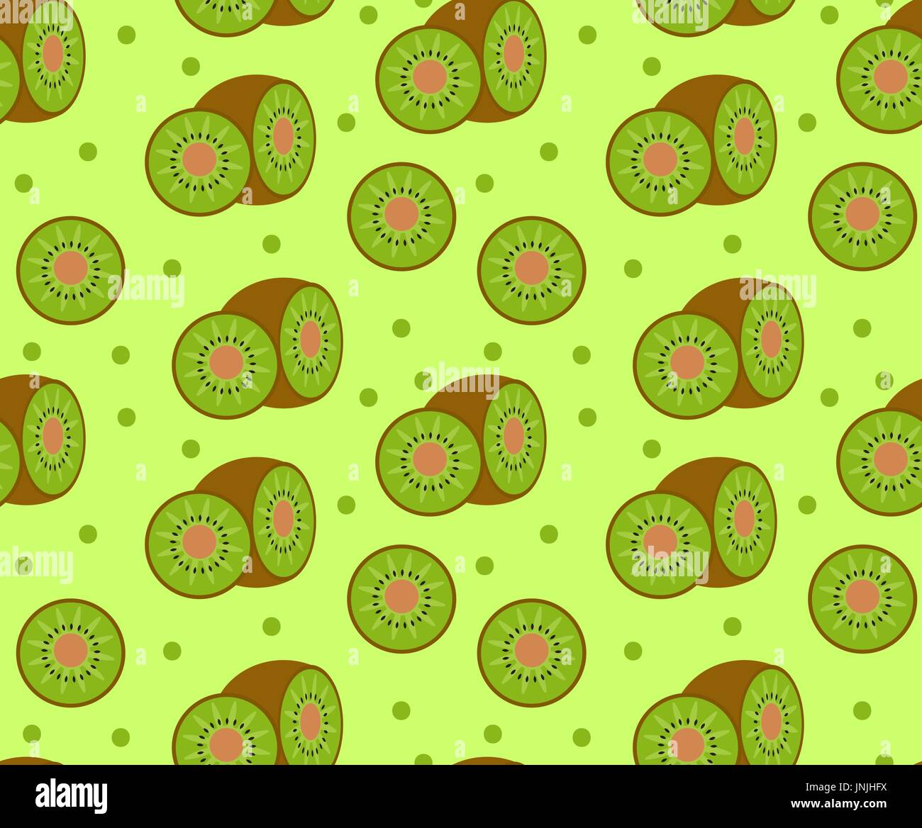 Kiwi seamless pattern. Kiwifruit endless background, texture. Fruits backdrop. Vector illustration. Stock Vector