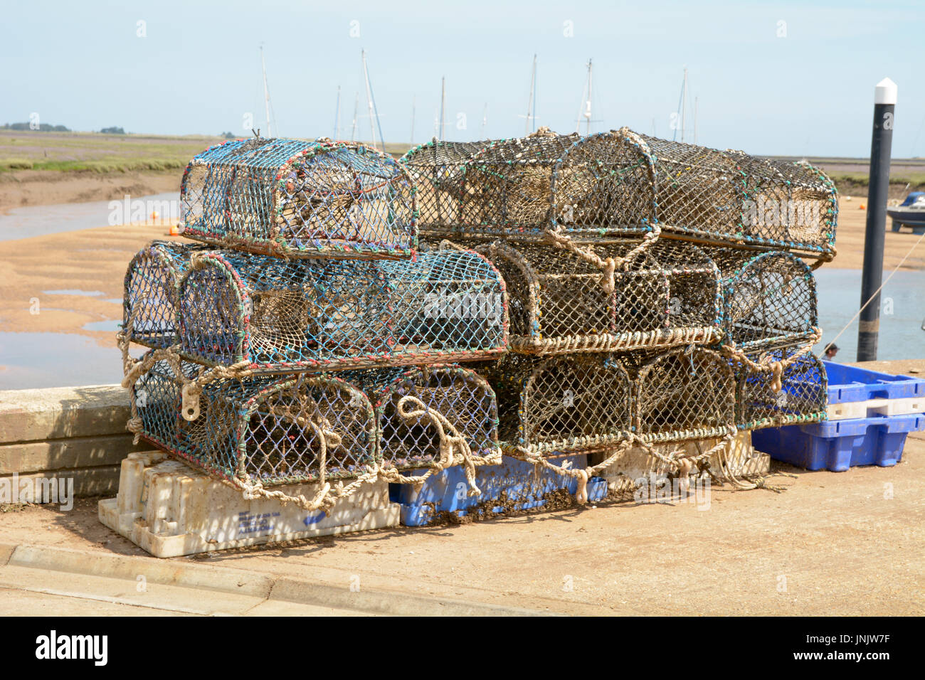Stack of lobster traps or lobster cages Stock Photo - Alamy