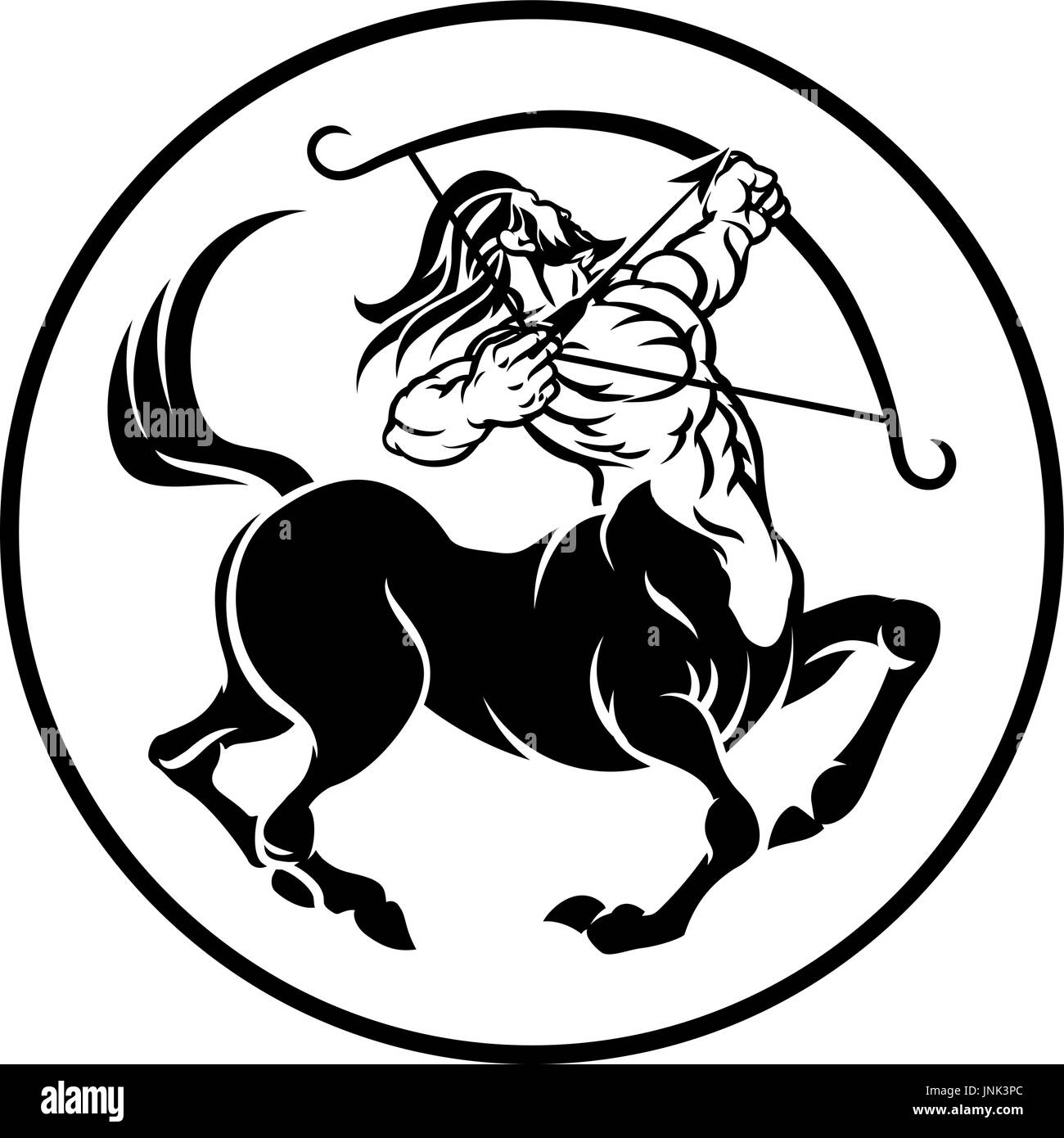 Sagittarius Centaur Zodiac Horoscope Sign Stock Vector