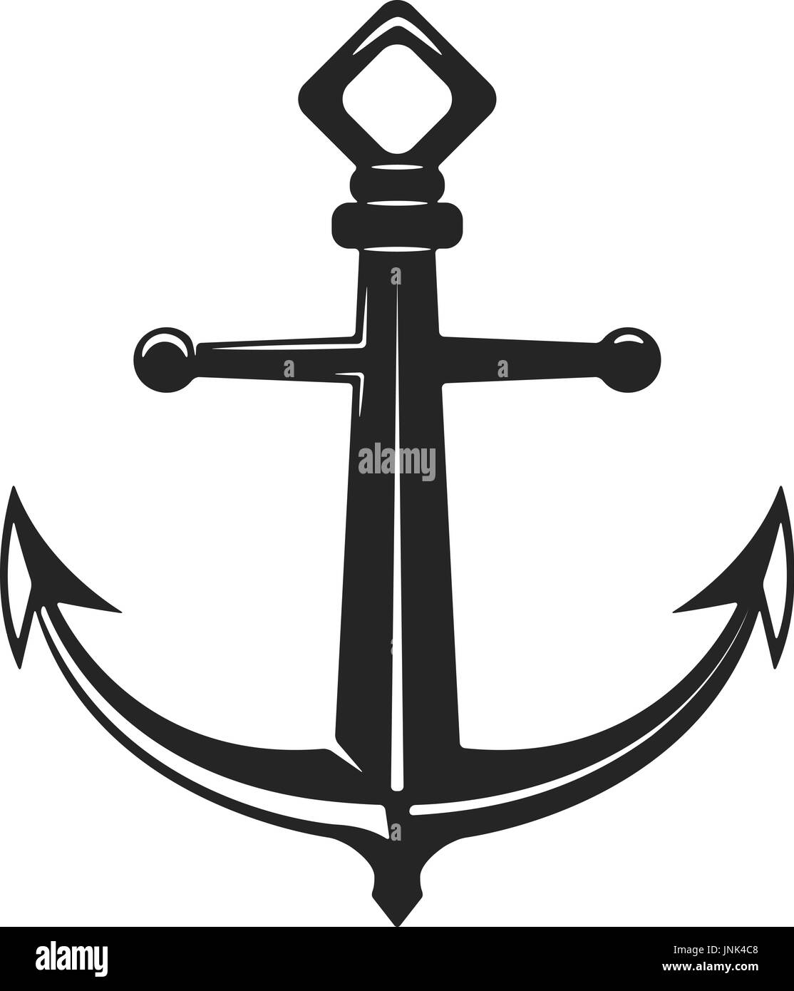 Vintage anchor illustration isolated on white background. Vector illustration Stock Vector