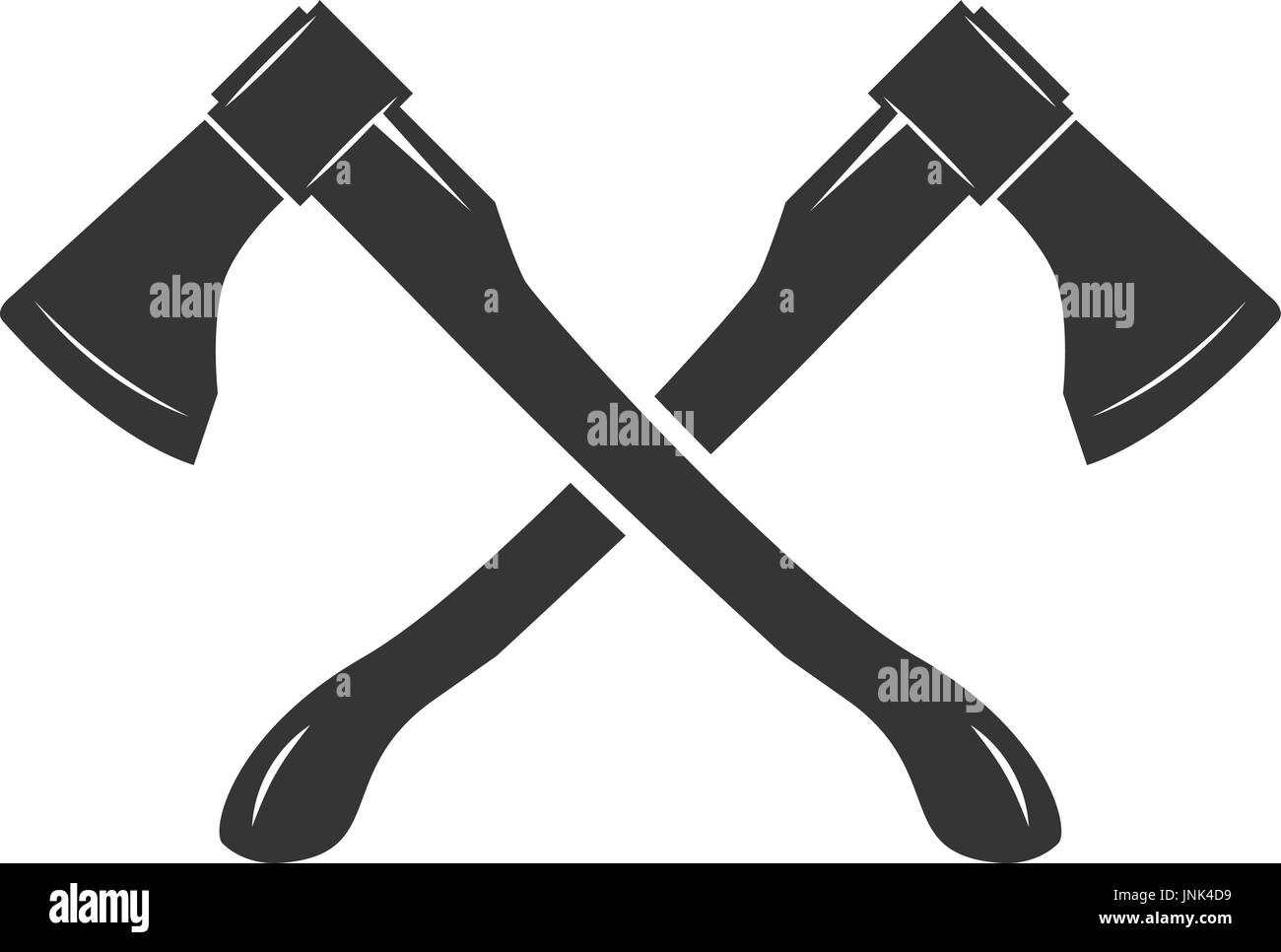 Crossed axes isolated on white background. Vector illustration Stock