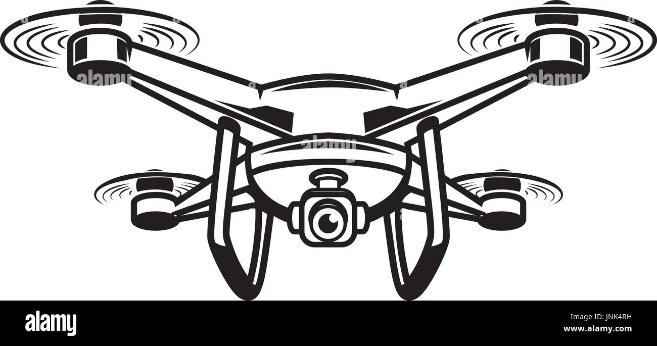 Drone illustration isolated on white background. Design elements for logo,  label, emblem, sign. Vector illustration Stock Vector Image & Art - Alamy