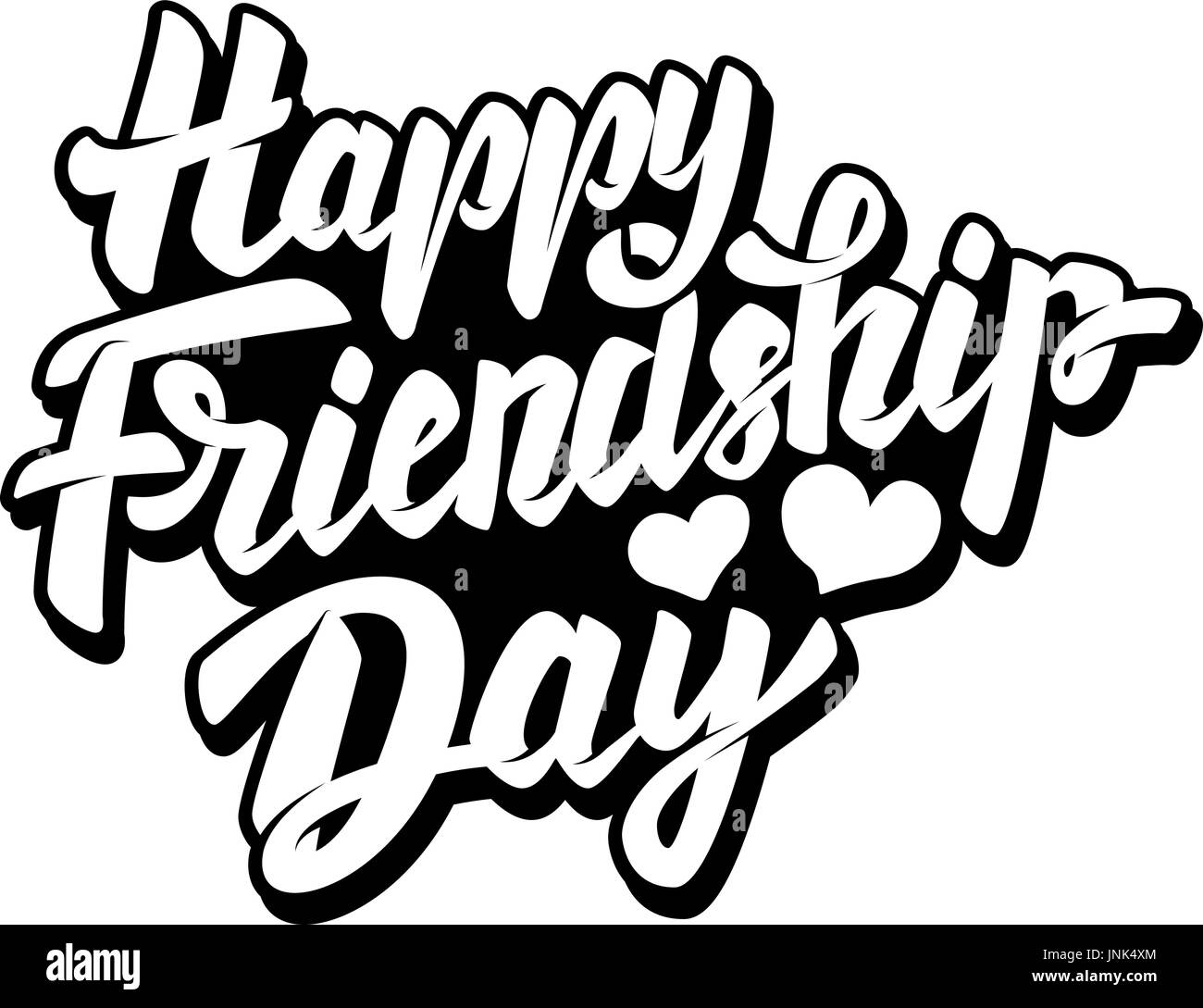 Happy Friendship Day Lettering Phrase With Star Shapes Vector