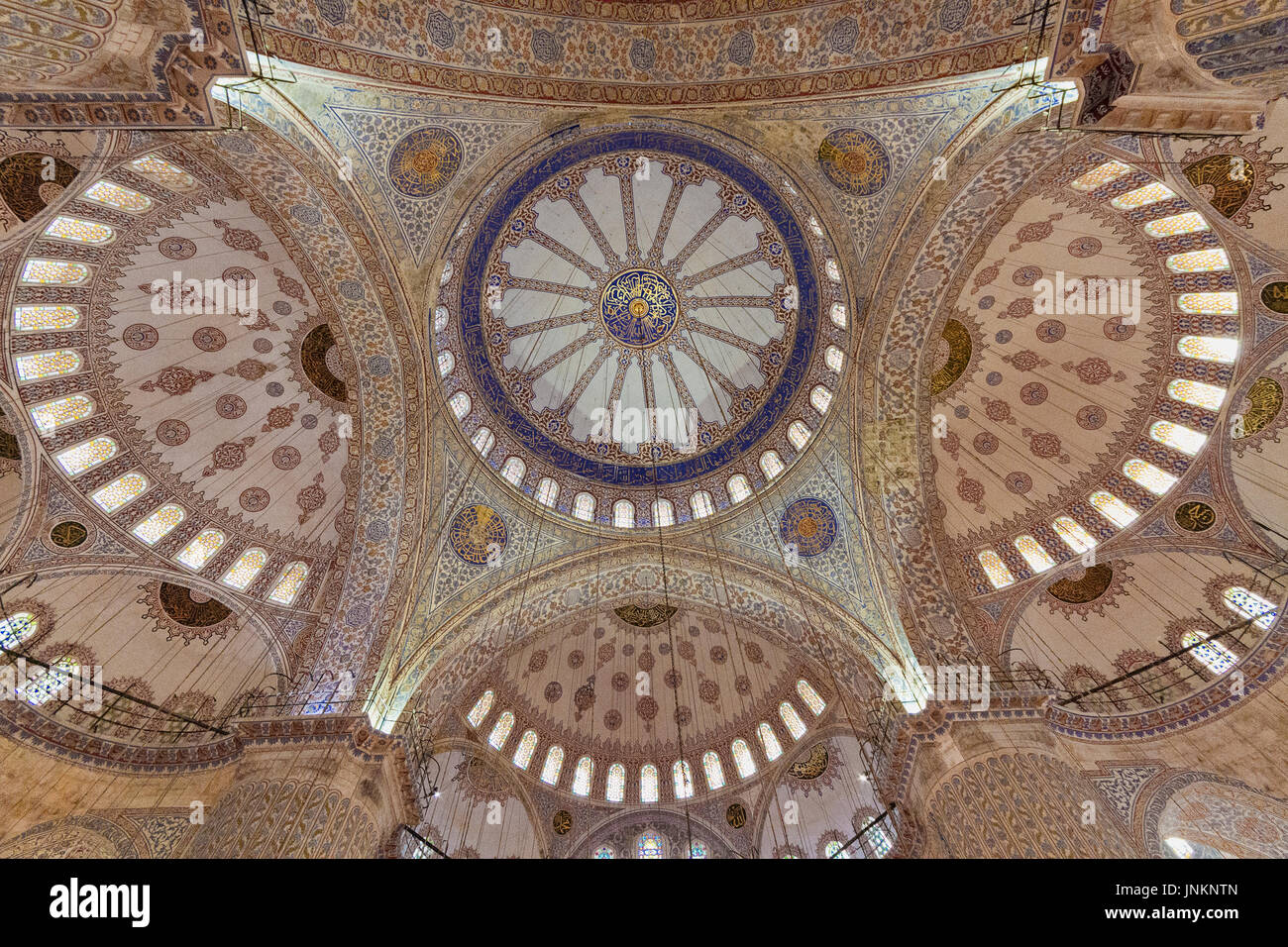 Inside of the Blue Mosque, Istanbul, Turkey. Stock Photo