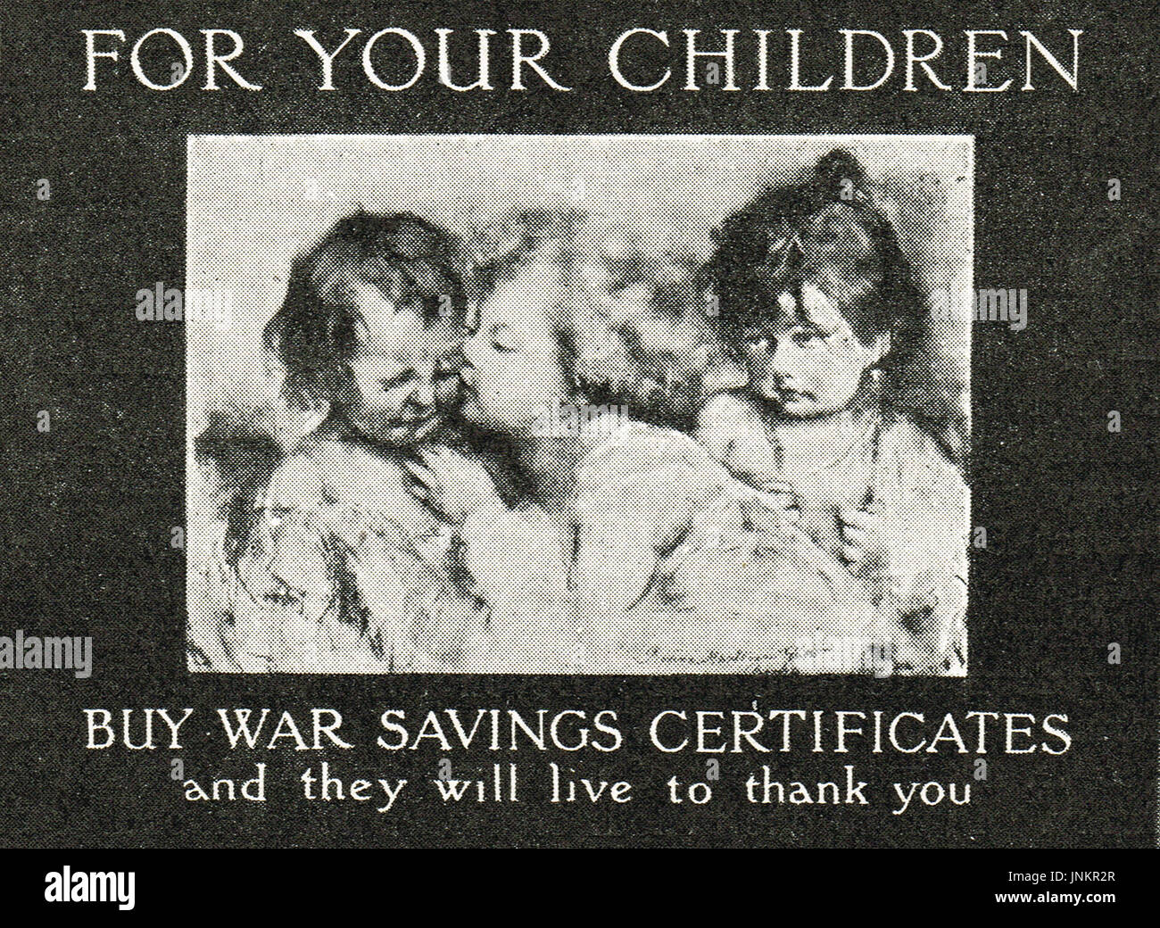 Buy war savings certificates advert, WW1 Stock Photo