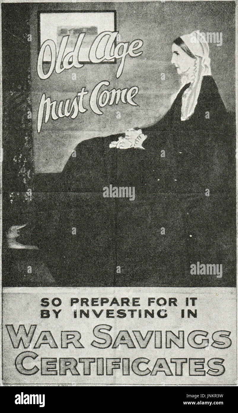 Buy war savings certificates advert, WW1 Stock Photo