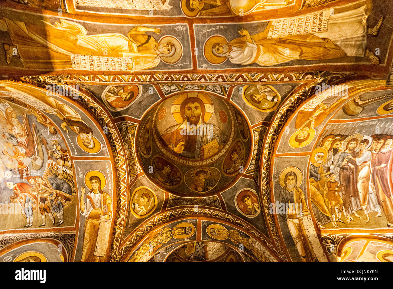 Frescos of the Dark Church in Goreme, Cappadocia, Turkey. Stock Photo